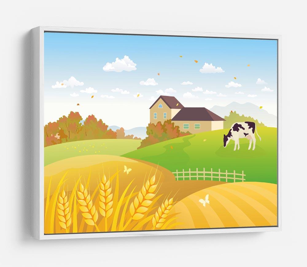 beautiful fall countryside scene with a grazing cow HD Metal Print - Canvas Art Rocks - 7