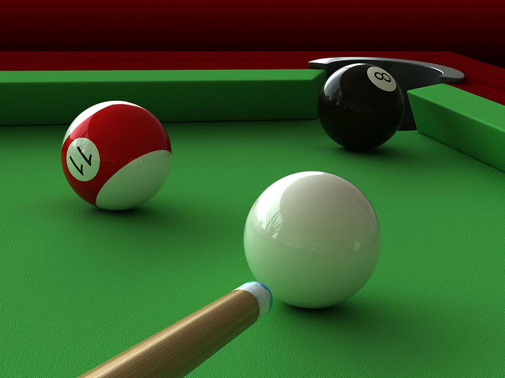billiard balls and table Wall Mural Wallpaper - Canvas Art Rocks - 1