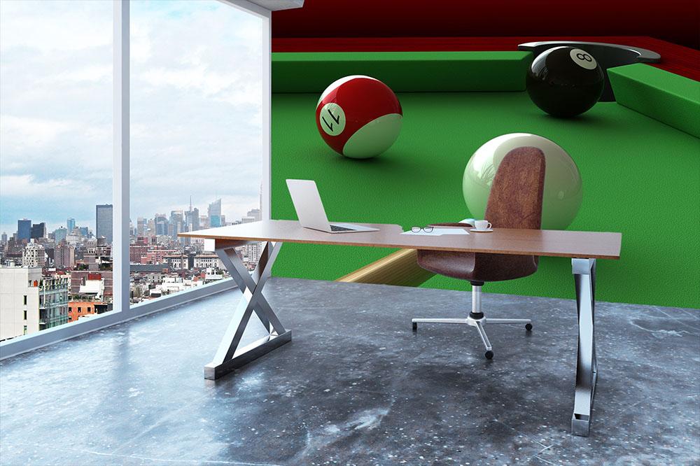 billiard balls and table Wall Mural Wallpaper - Canvas Art Rocks - 3