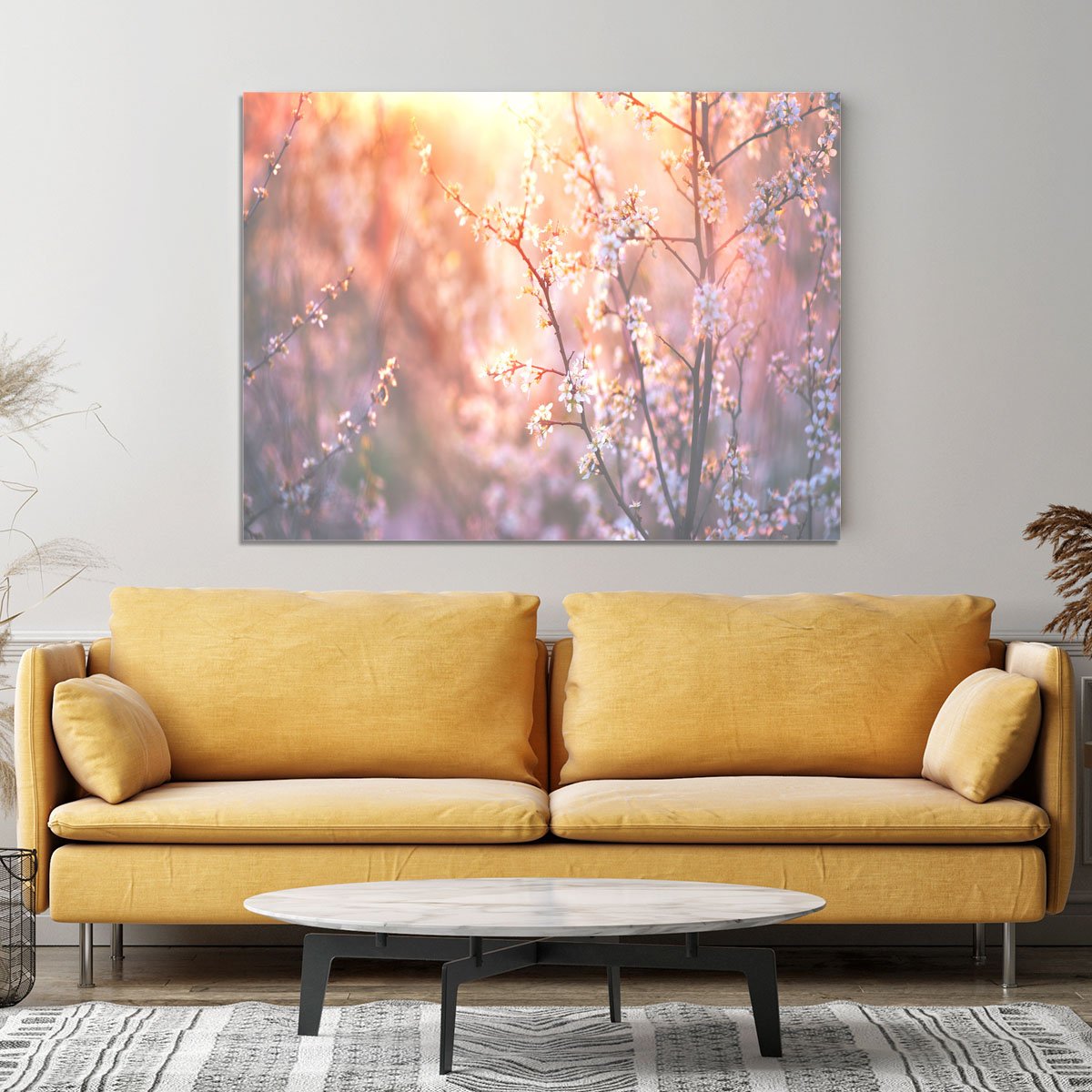 blooming tree and sun flare Canvas Print or Poster