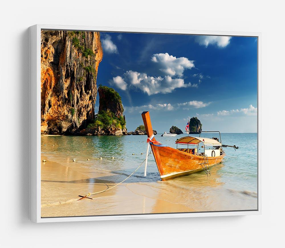 boats on Railay Beach Krabi HD Metal Print - Canvas Art Rocks - 7