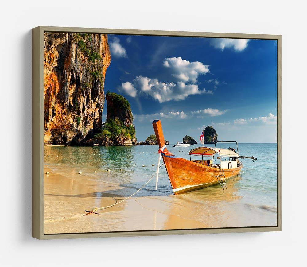 boats on Railay Beach Krabi HD Metal Print - Canvas Art Rocks - 8