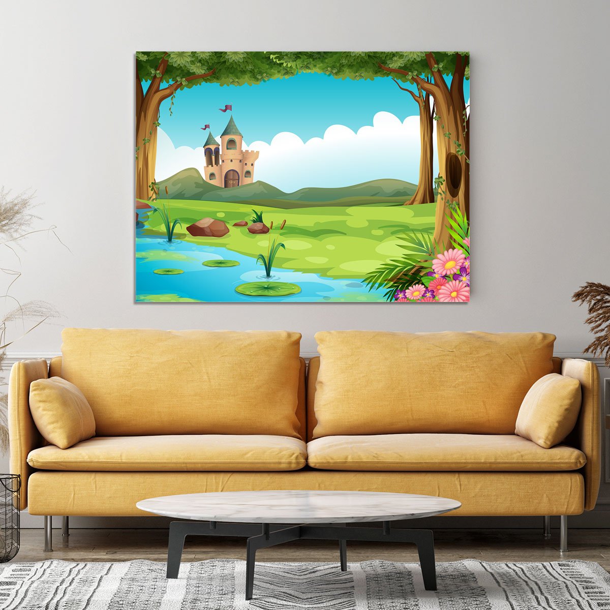 castle and a pond Canvas Print or Poster