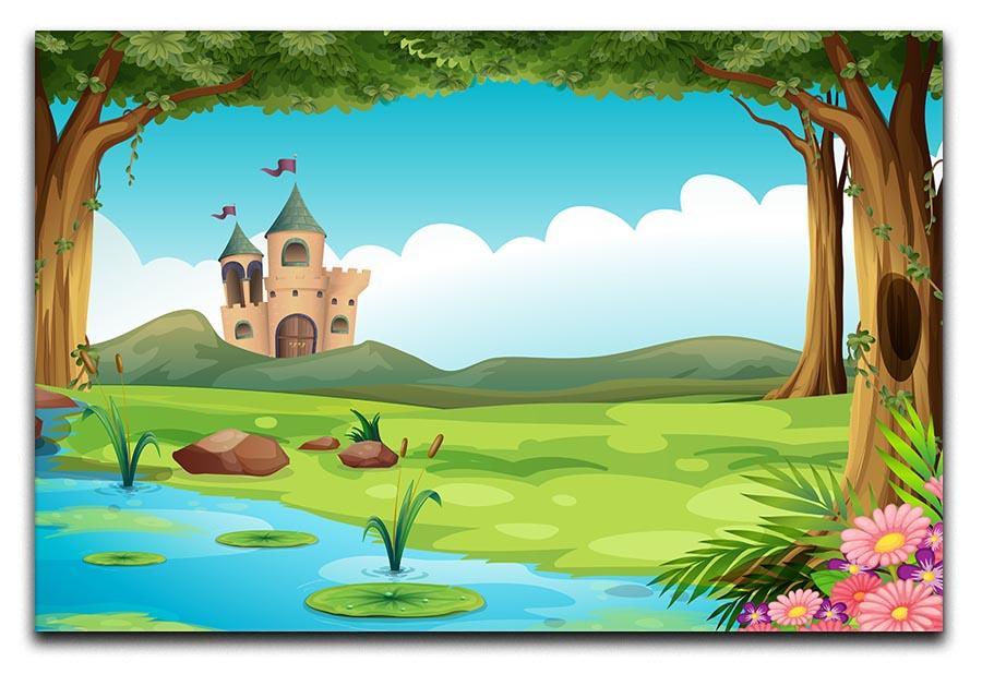 castle and a pond Canvas Print or Poster  - Canvas Art Rocks - 1