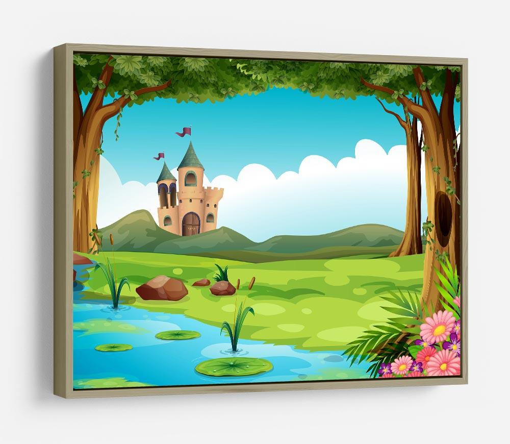 castle and a pond HD Metal Print