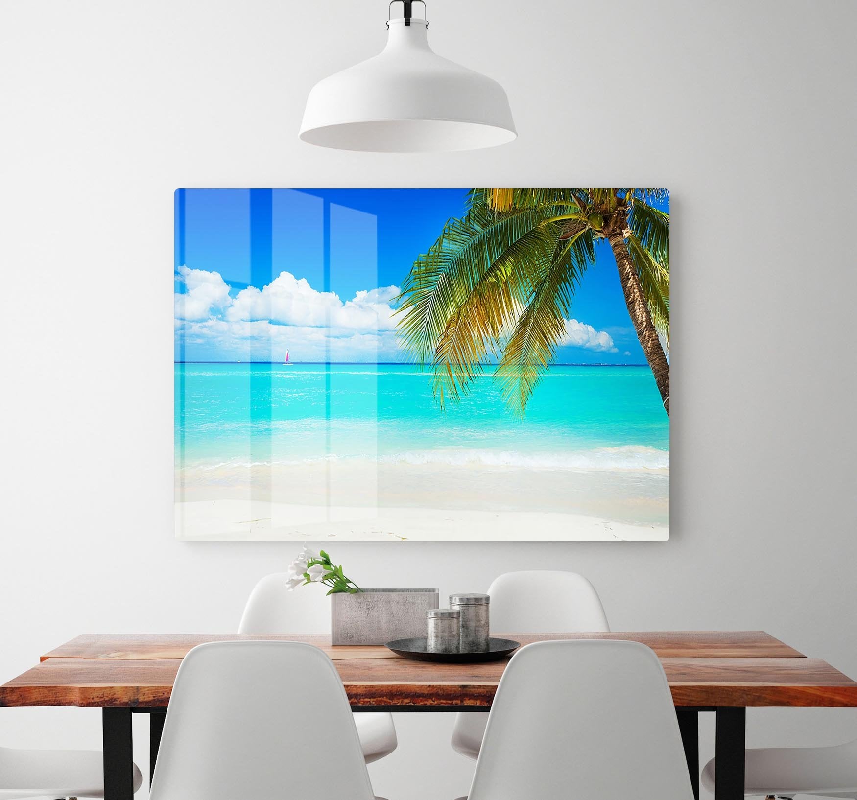 clear blue sea Beach HD Metal Print - Canvas Art Rocks - 2