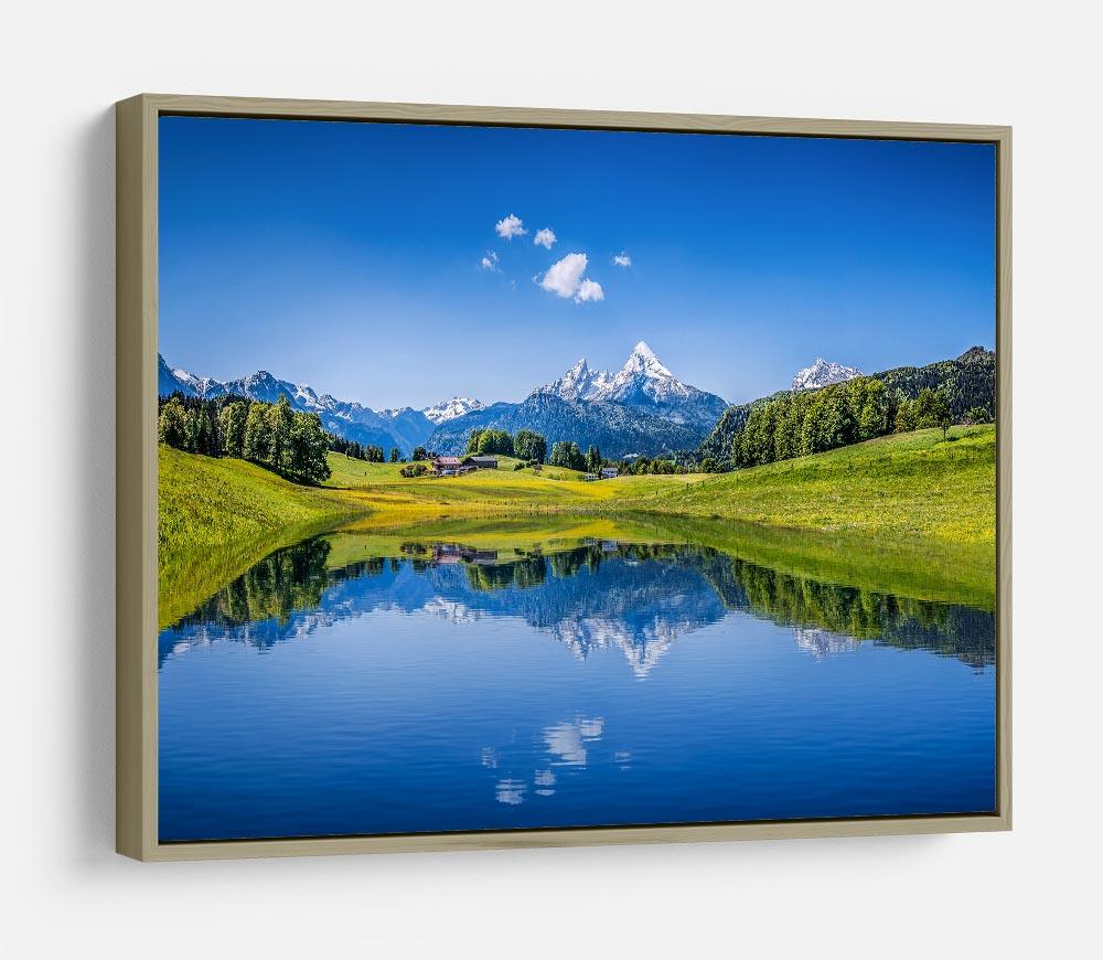 clear mountain lake and fresh green HD Metal Print