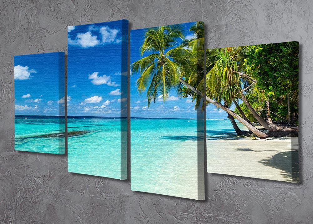 coco palms on paradise beach 4 Split Panel Canvas - Canvas Art Rocks - 2