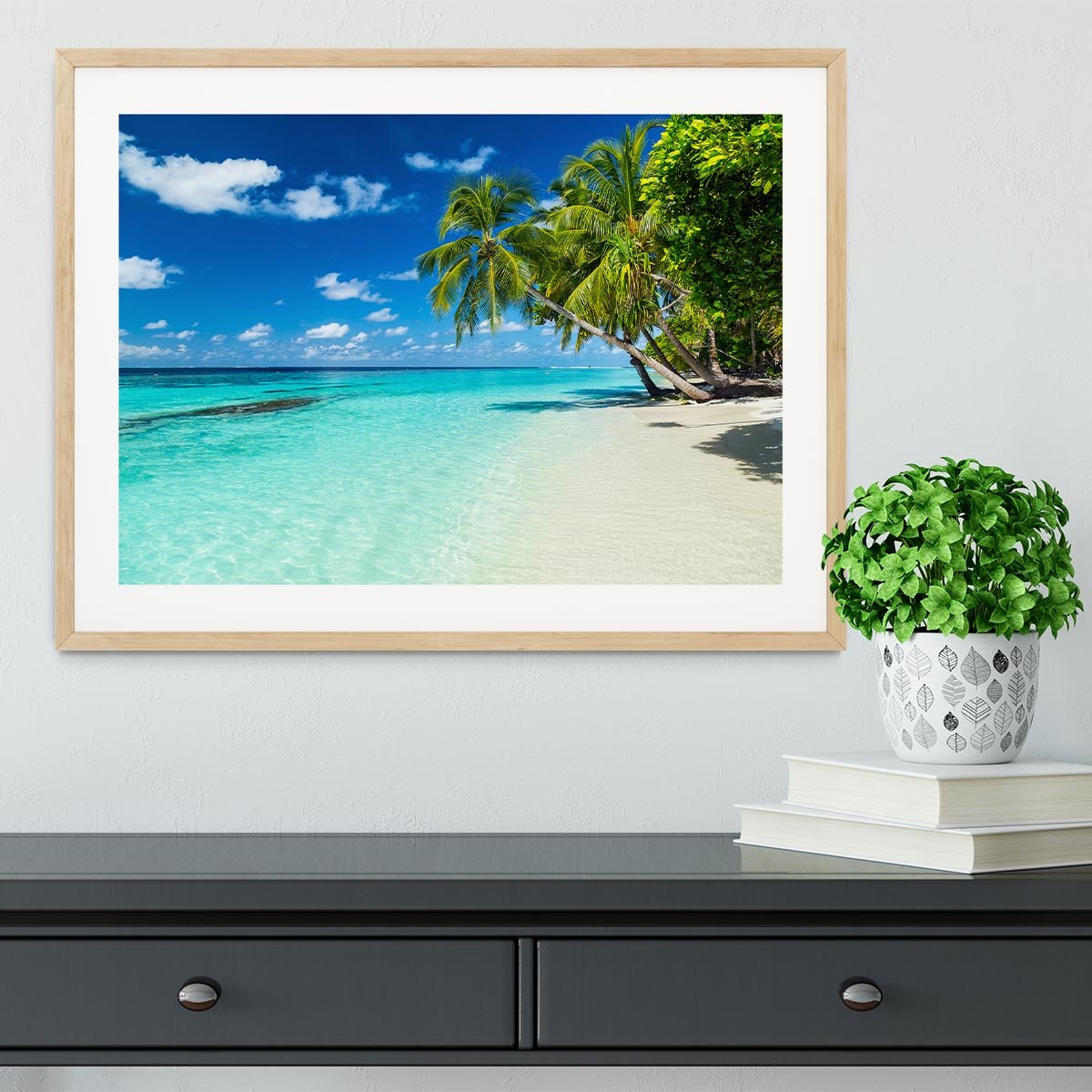 coco palms on paradise beach Framed Print - Canvas Art Rocks - 3