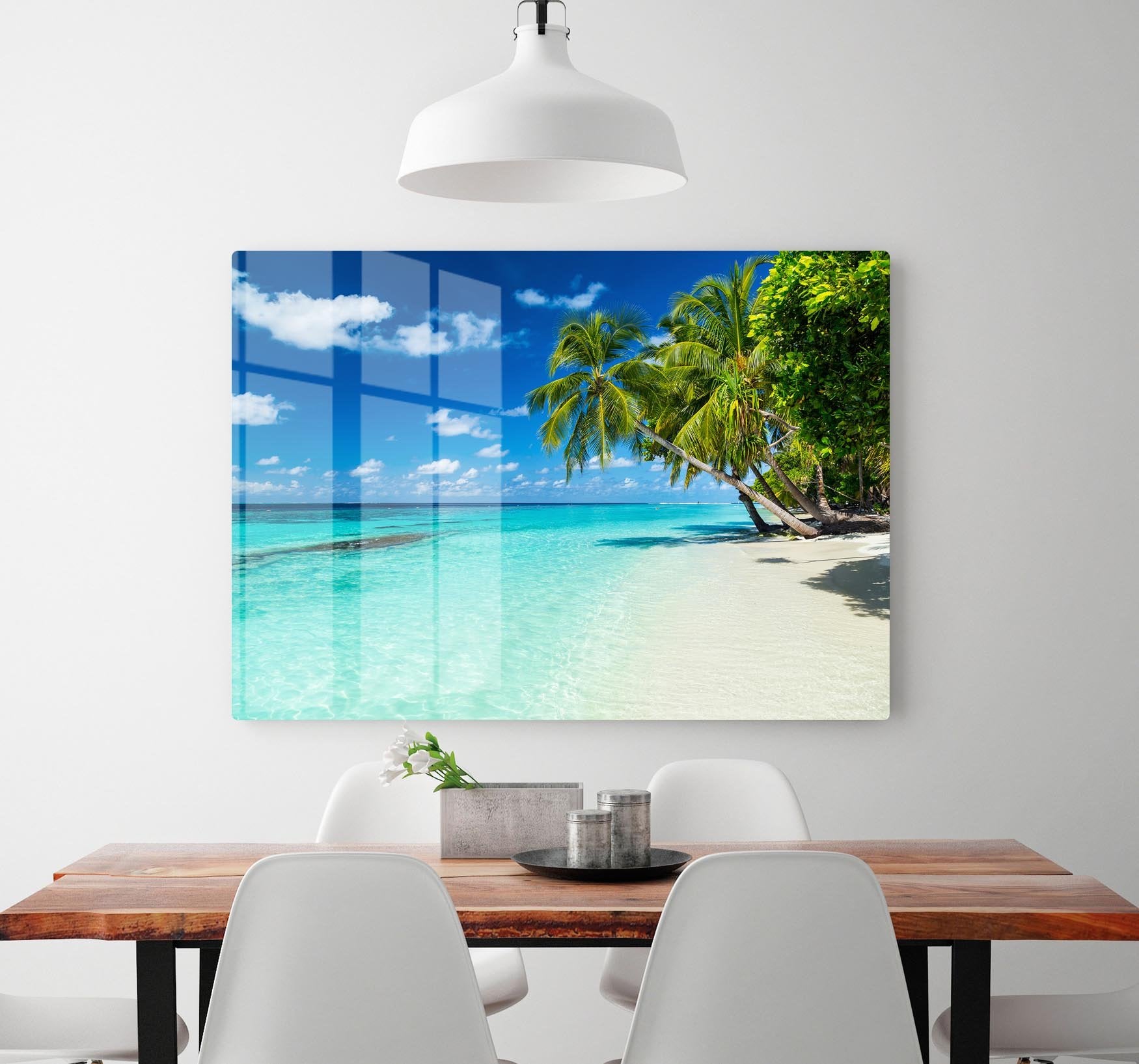 coco palms on paradise beach HD Metal Print - Canvas Art Rocks - 2