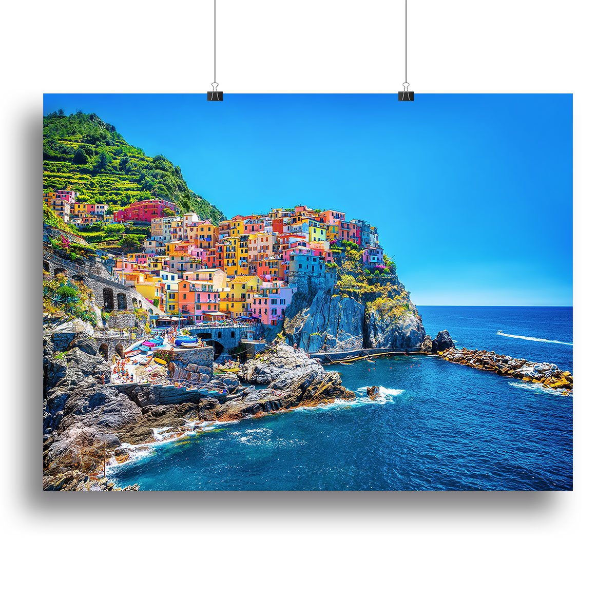 colorful cityscape on the mountains Canvas Print or Poster