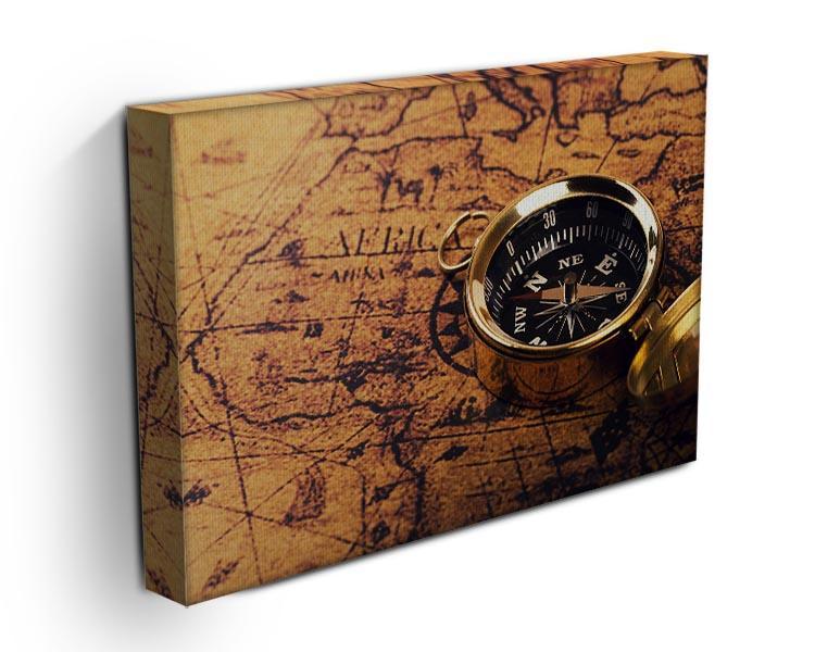 compass on vintage world map Canvas Print or Poster - Canvas Art Rocks - 3