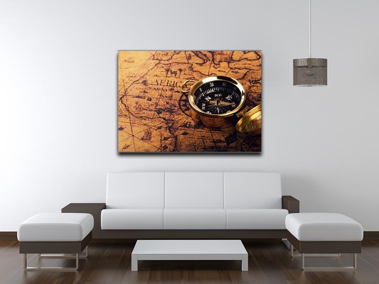 compass on vintage world map Canvas Print or Poster - Canvas Art Rocks - 4