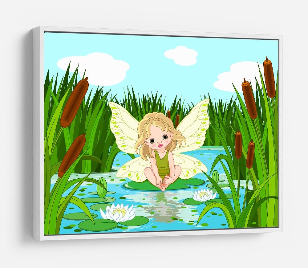 cute fairy sitting in leaf of lily HD Metal Print
