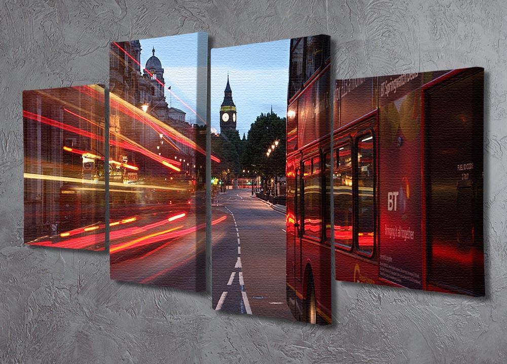 dawn breaking over the city of westminster 4 Split Panel Canvas  - Canvas Art Rocks - 2