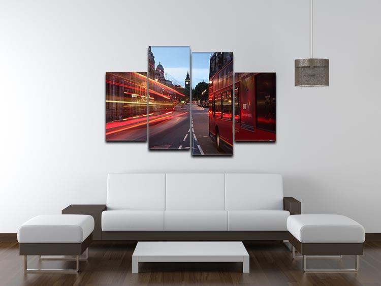 dawn breaking over the city of westminster 4 Split Panel Canvas  - Canvas Art Rocks - 3
