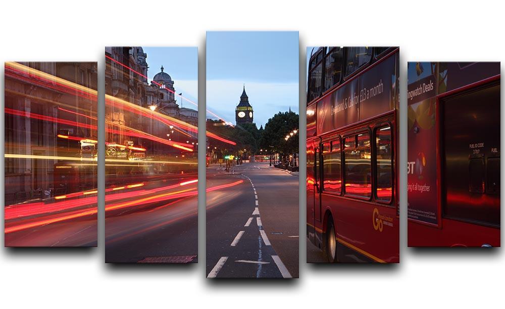 dawn breaking over the city of westminster 5 Split Panel Canvas  - Canvas Art Rocks - 1