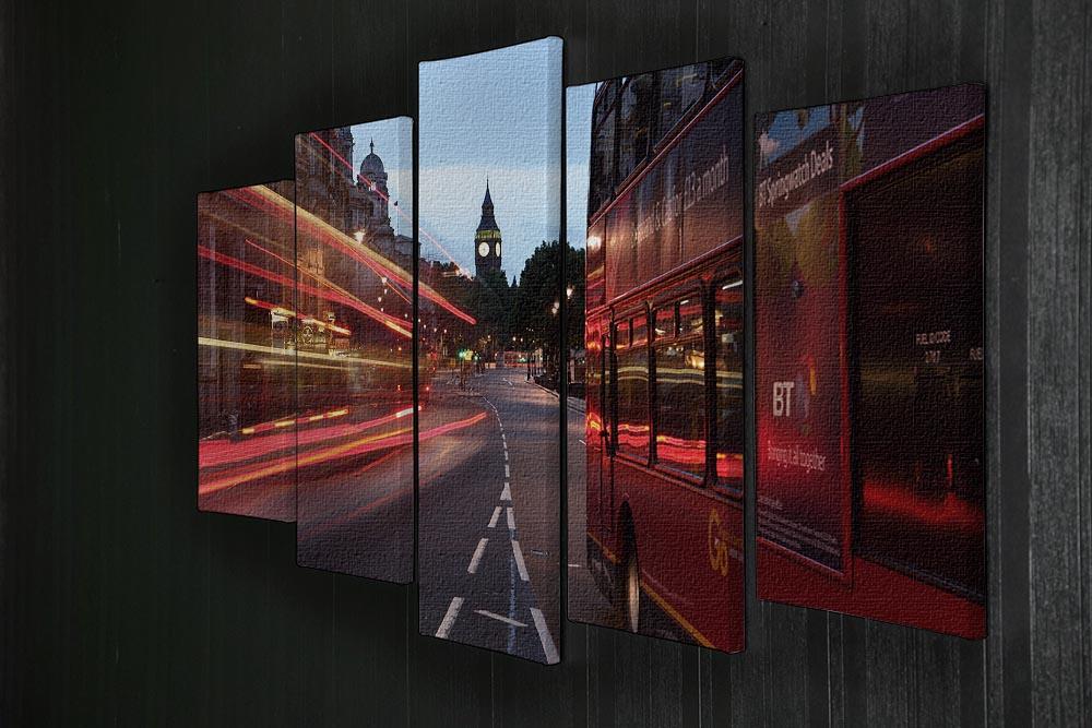 dawn breaking over the city of westminster 5 Split Panel Canvas  - Canvas Art Rocks - 2