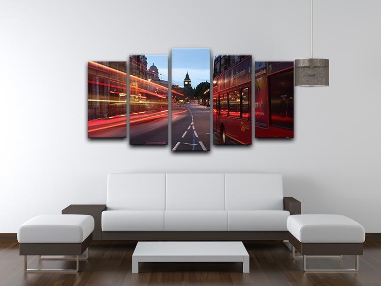 dawn breaking over the city of westminster 5 Split Panel Canvas  - Canvas Art Rocks - 3