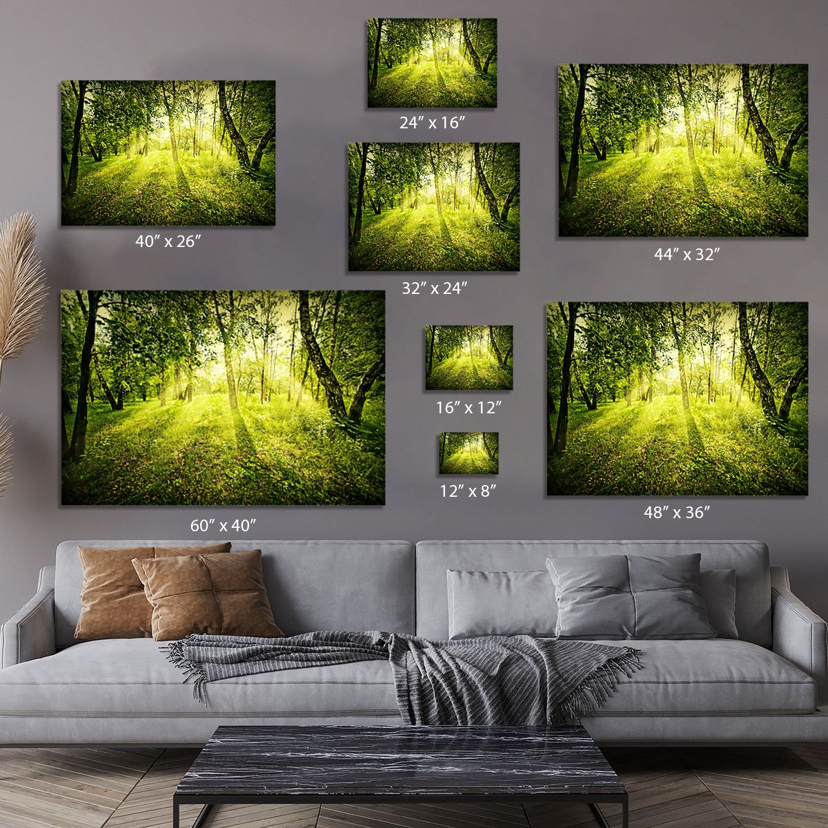 deep forest on summer morning Canvas Print or Poster