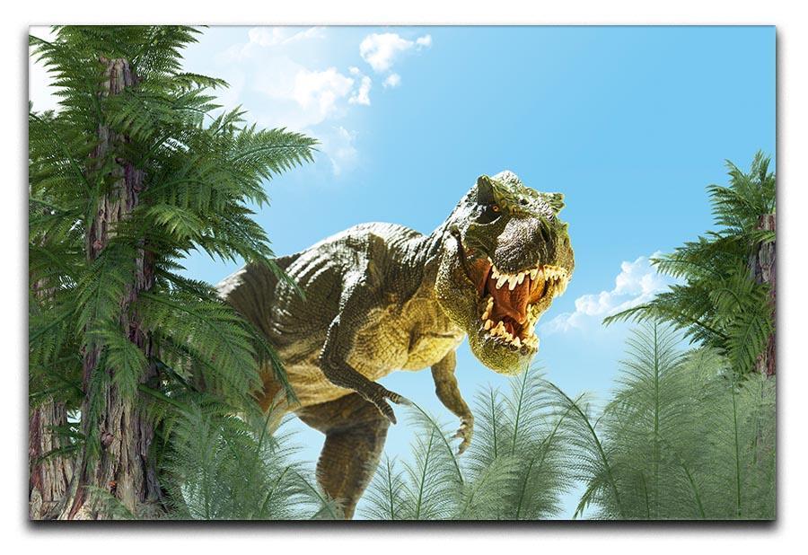 dinosaur in the jungle background Canvas Print or Poster  - Canvas Art Rocks - 1