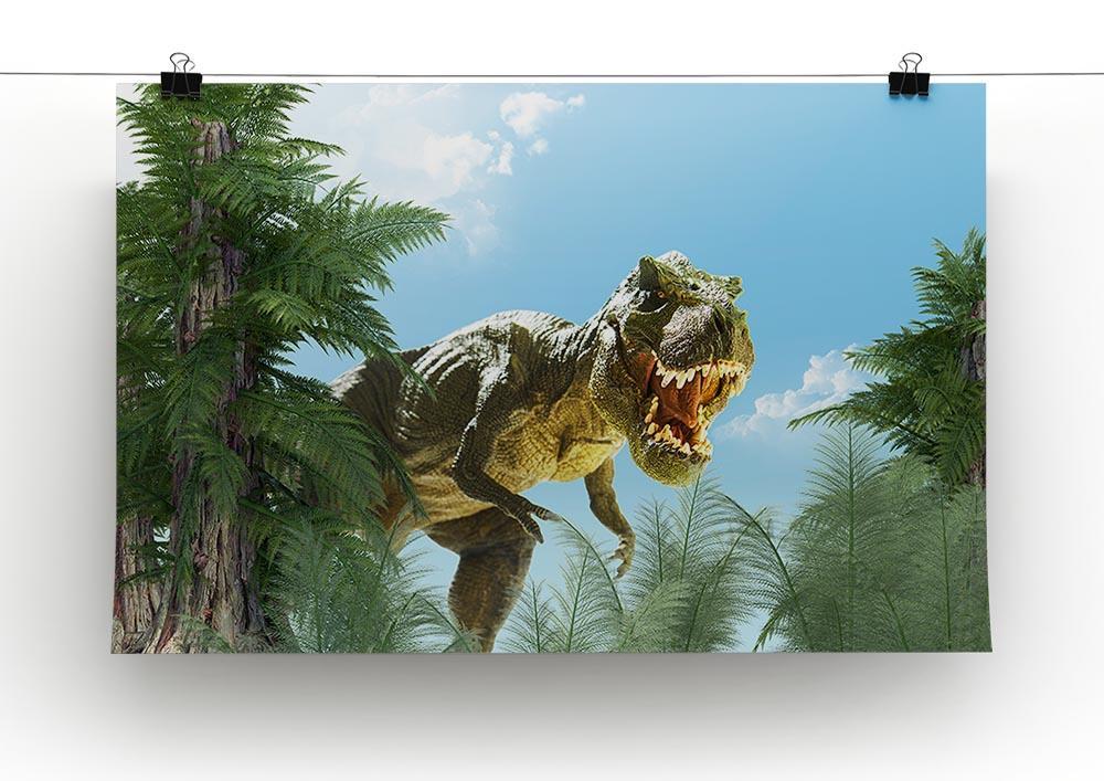 dinosaur in the jungle background Canvas Print or Poster - Canvas Art Rocks - 2
