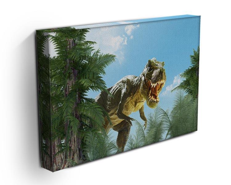dinosaur in the jungle background Canvas Print or Poster - Canvas Art Rocks - 3