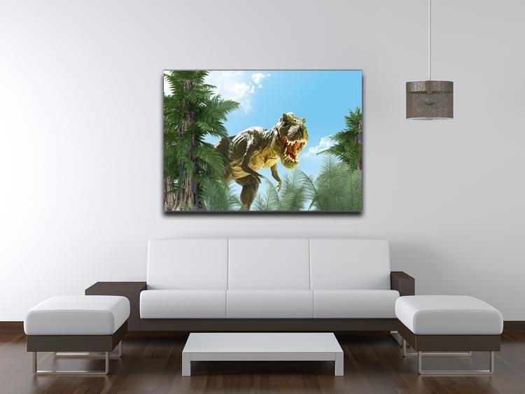 dinosaur in the jungle background Canvas Print or Poster - Canvas Art Rocks - 4