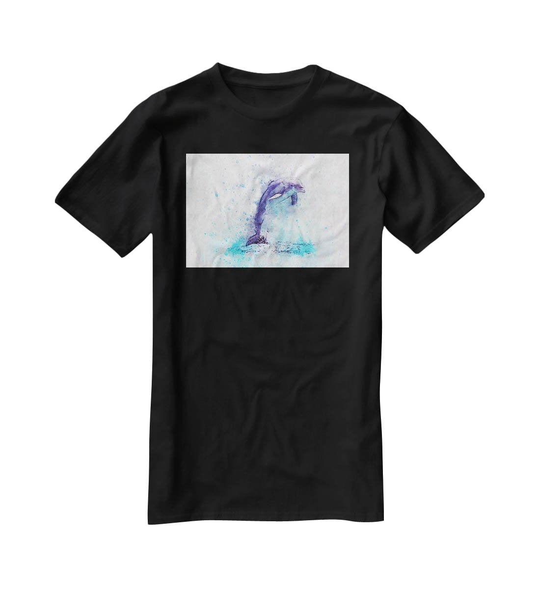 dolphin Painting T-Shirt - Canvas Art Rocks - 1