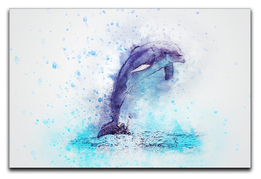 dolphin Painting Canvas Print or Poster  - Canvas Art Rocks - 1