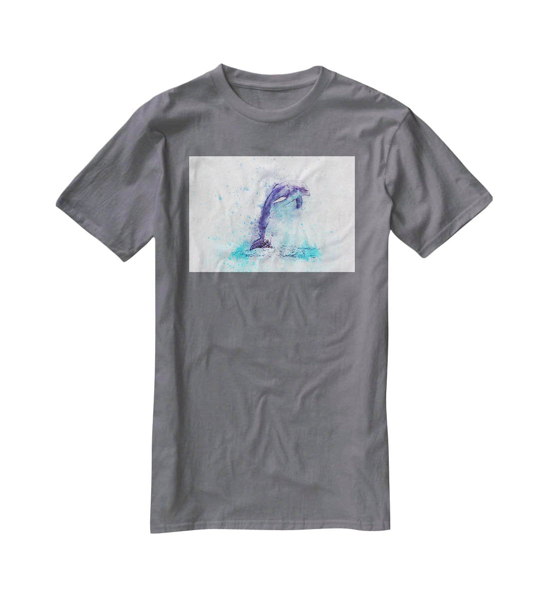 dolphin Painting T-Shirt - Canvas Art Rocks - 3