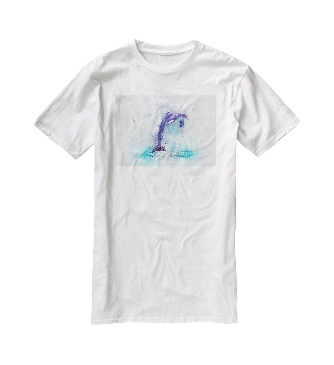 dolphin Painting T-Shirt - Canvas Art Rocks - 5