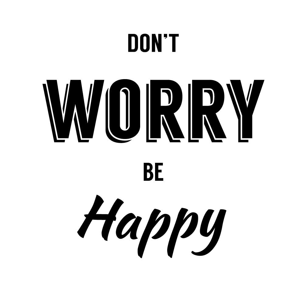 Don't Worry Be Happy Wall Sticker - Canvas Art Rocks - 2