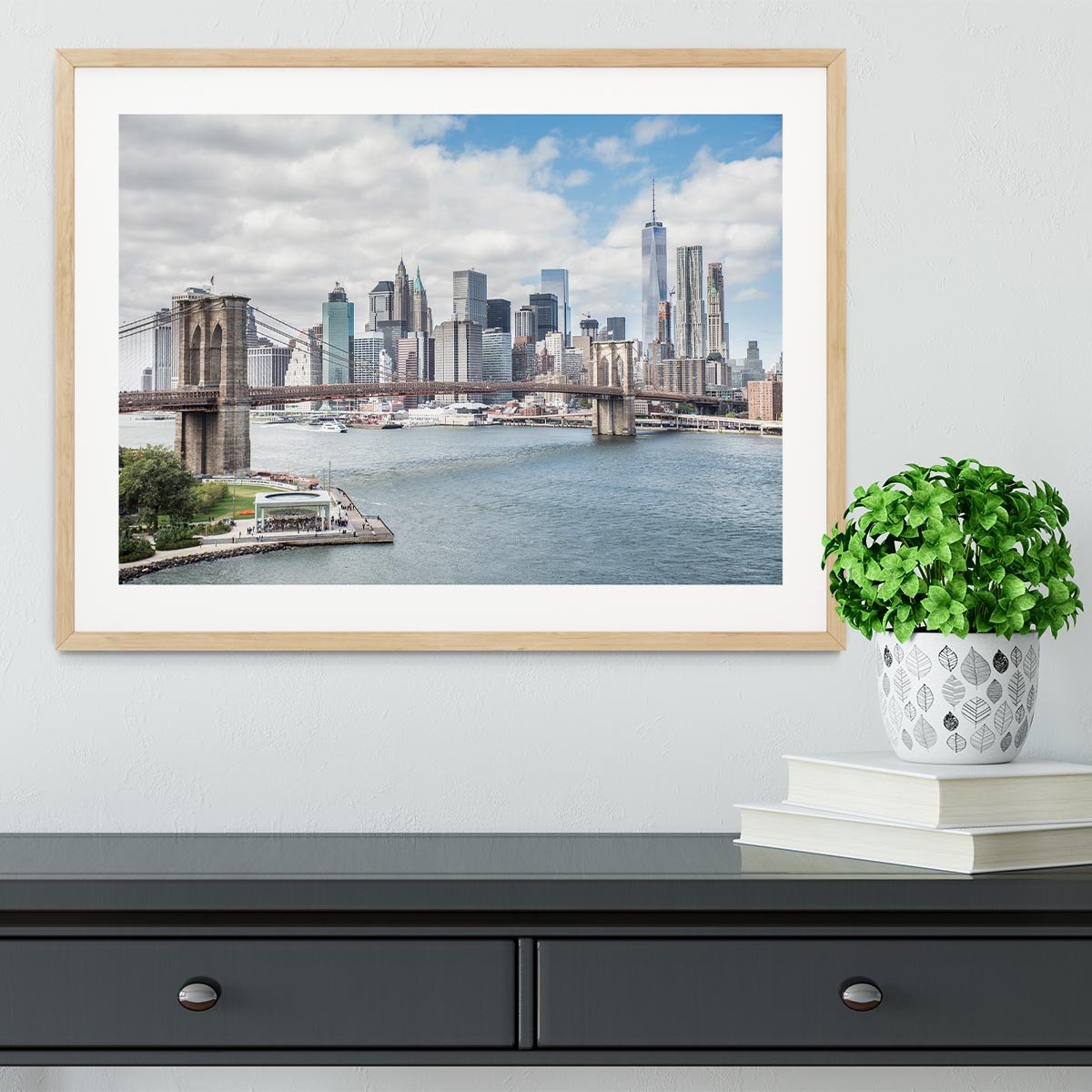 downtown Manhattan Bridge Framed Print - Canvas Art Rocks - 3