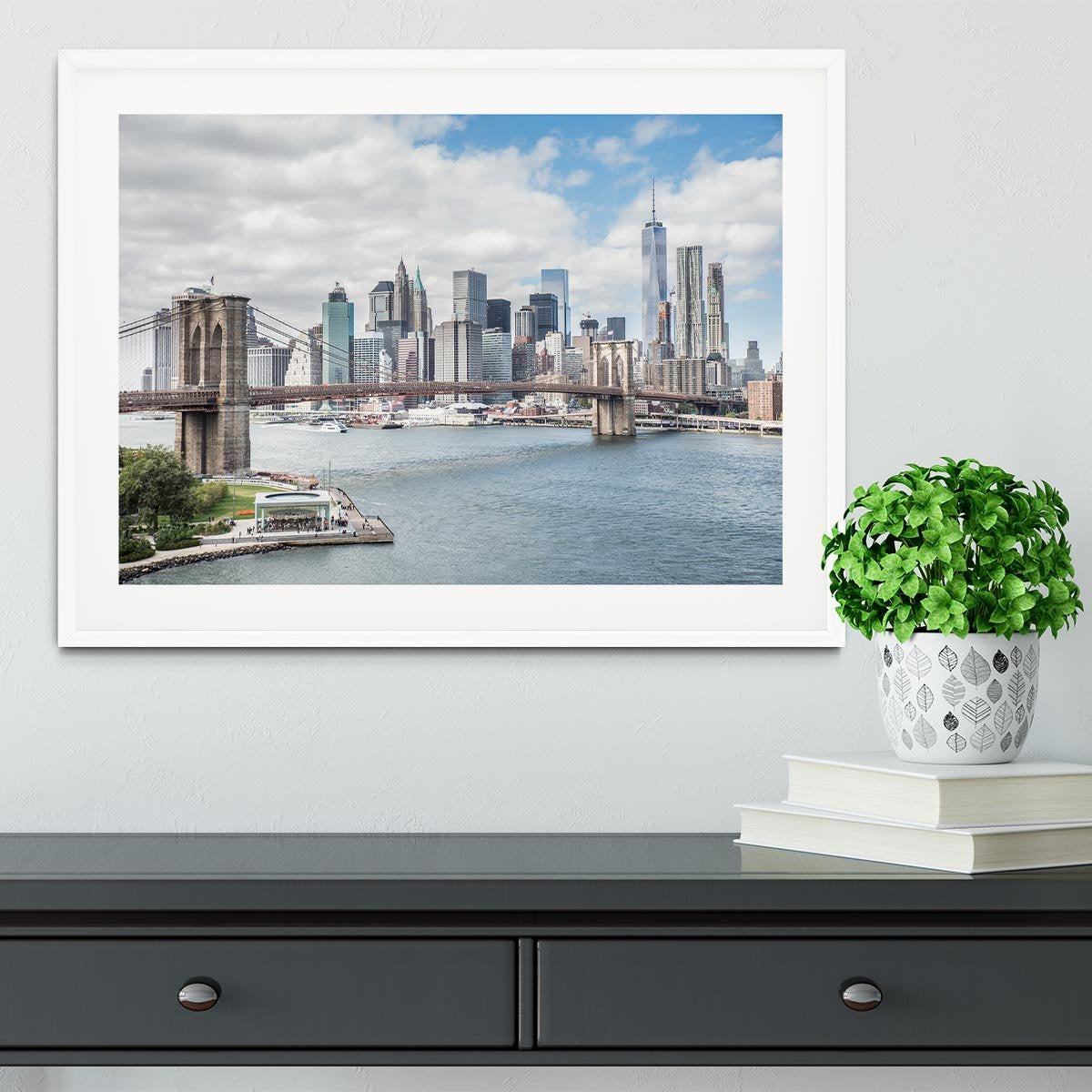 downtown Manhattan Bridge Framed Print - Canvas Art Rocks - 5