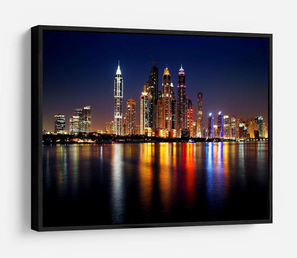 dusk Palm Jumeirah skyline view HD Metal Print