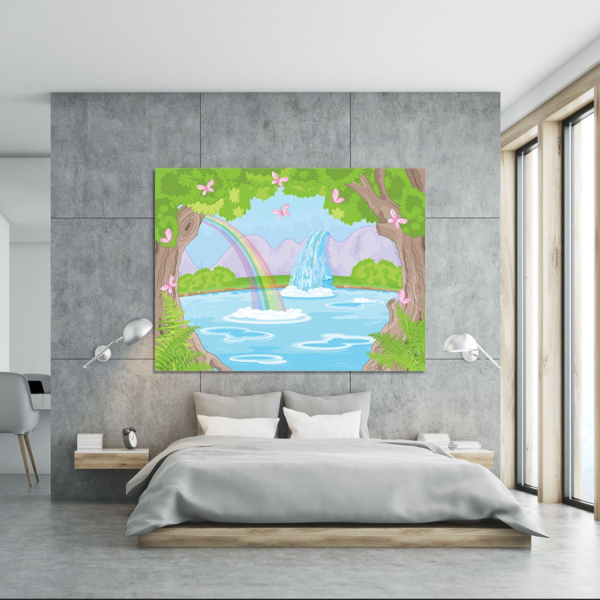 fairy landscape with Fabulous Waterfall Canvas Print or Poster