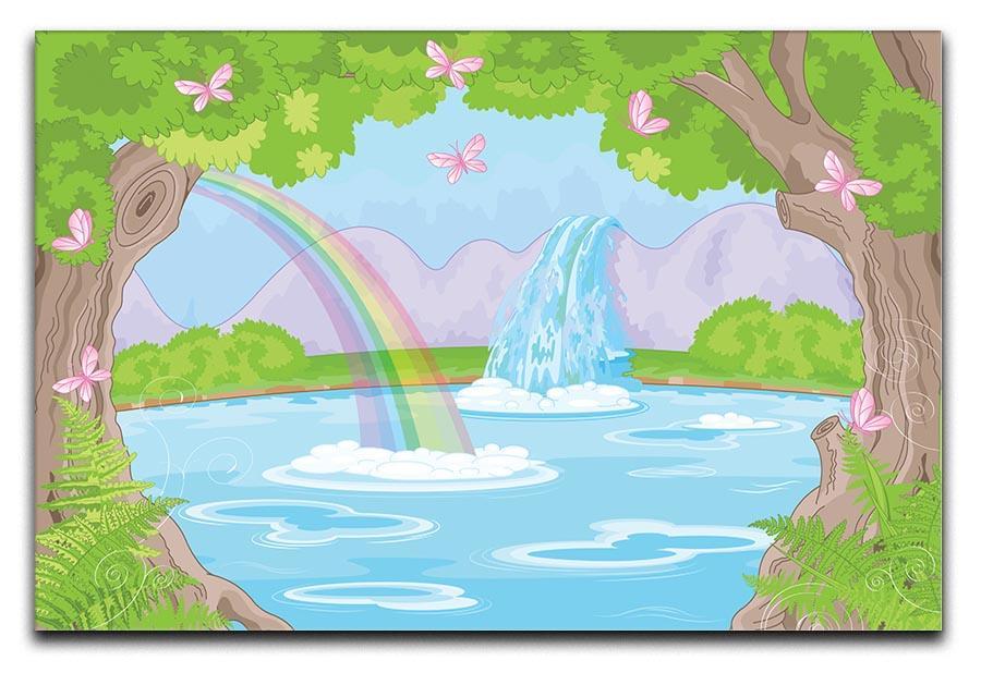 fairy landscape with Fabulous Waterfall Canvas Print or Poster  - Canvas Art Rocks - 1