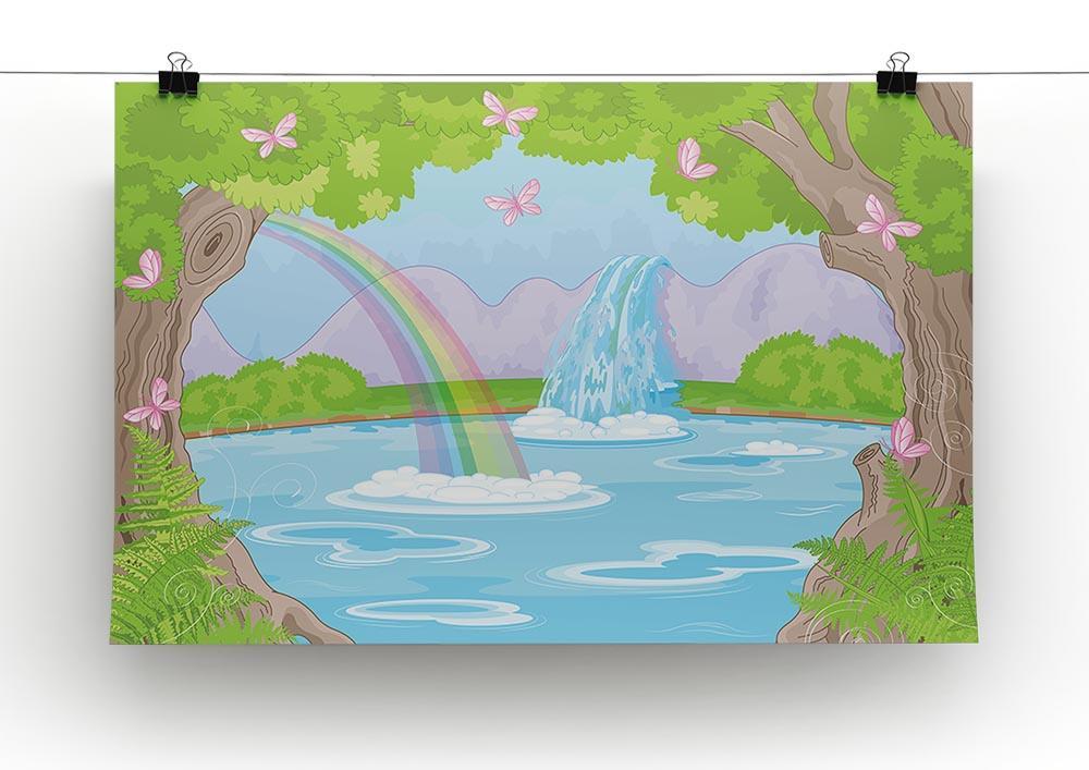 fairy landscape with Fabulous Waterfall Canvas Print or Poster - Canvas Art Rocks - 2