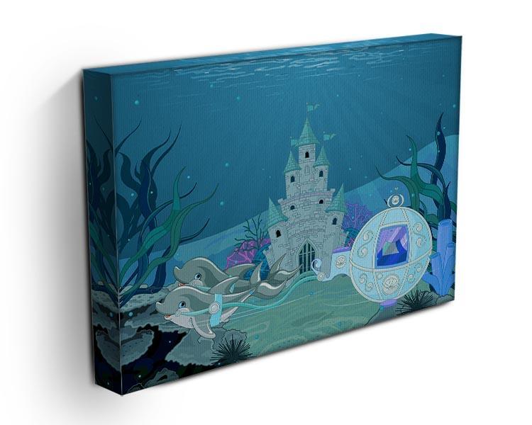 fairytale dolphin carriage on ocean Canvas Print or Poster - Canvas Art Rocks - 3