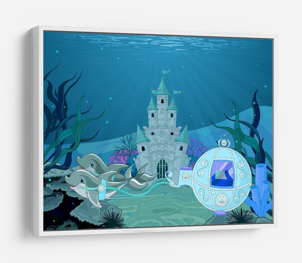 fairytale dolphin carriage on ocean HD Metal Print
