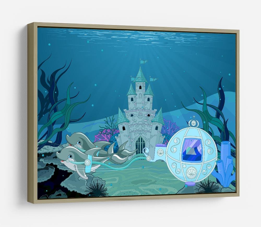 fairytale dolphin carriage on ocean HD Metal Print