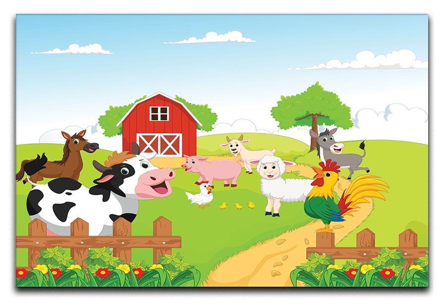 farm animals with background Canvas Print or Poster - Canvas Art Rocks - 1