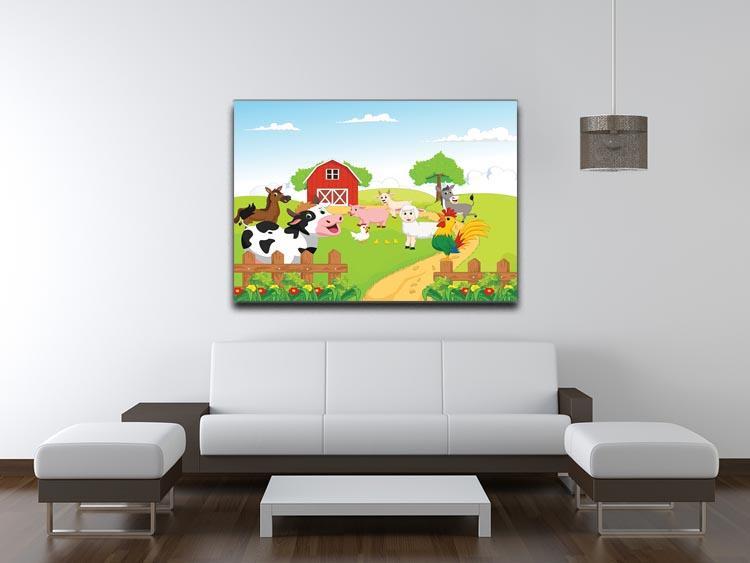 farm animals with background Canvas Print or Poster - Canvas Art Rocks - 4
