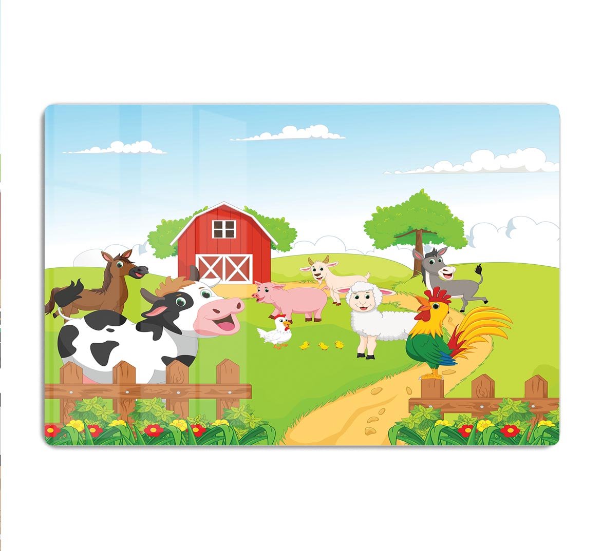 farm animals with background HD Metal Print - Canvas Art Rocks - 1