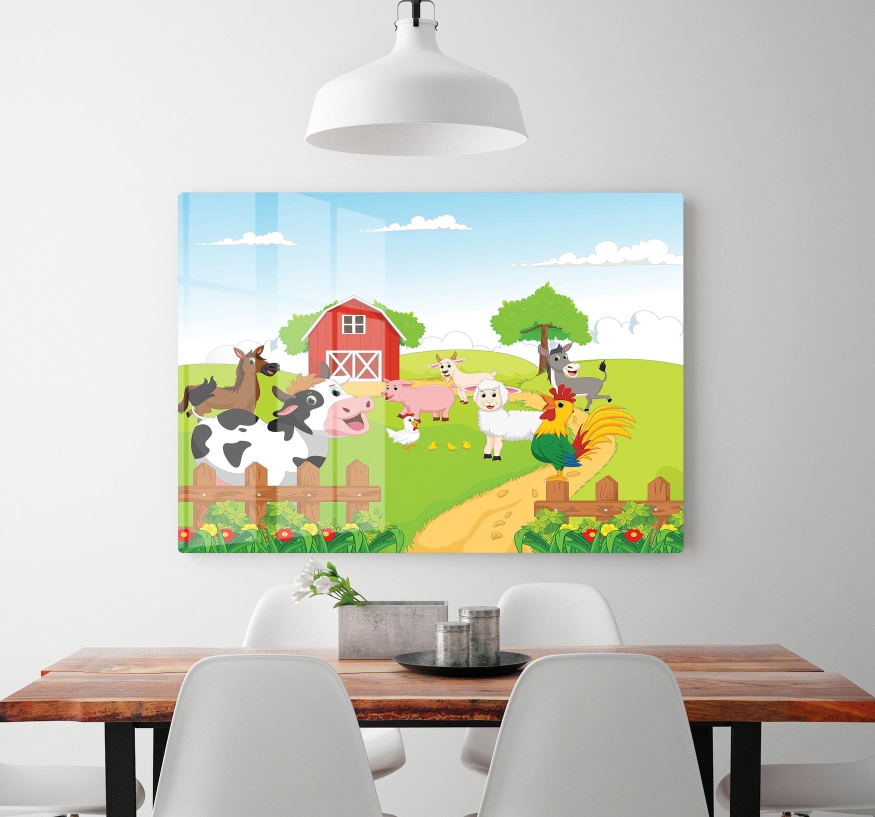 farm animals with background HD Metal Print - Canvas Art Rocks - 2