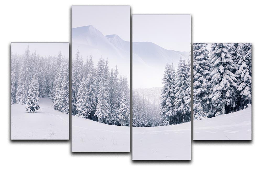 foggy winter landscape 4 Split Panel Canvas  - Canvas Art Rocks - 1