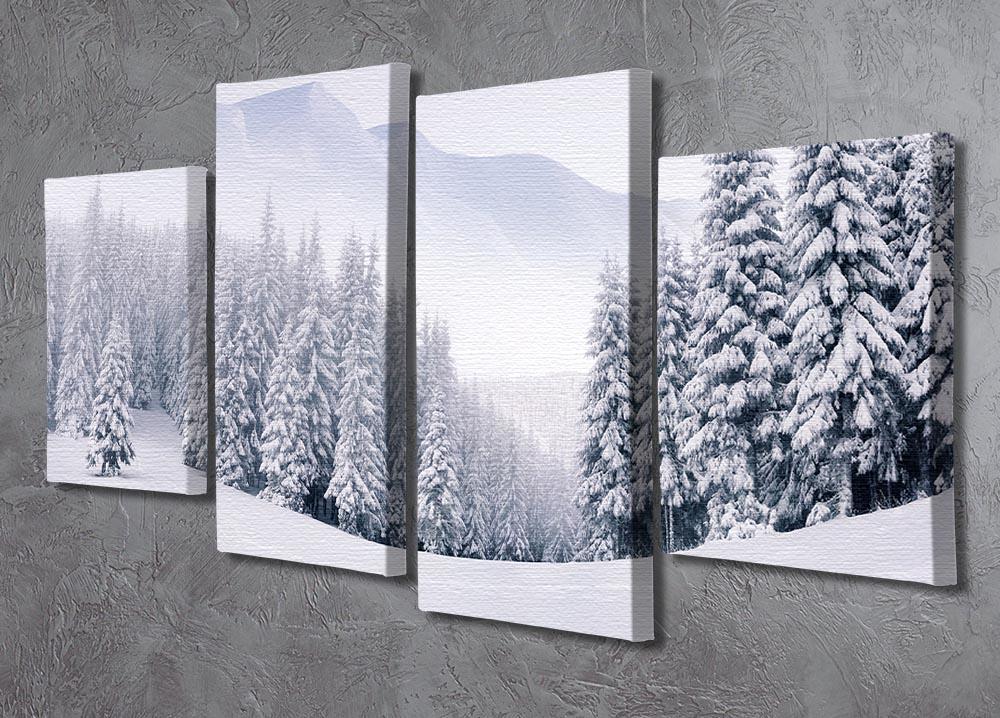 foggy winter landscape 4 Split Panel Canvas  - Canvas Art Rocks - 2
