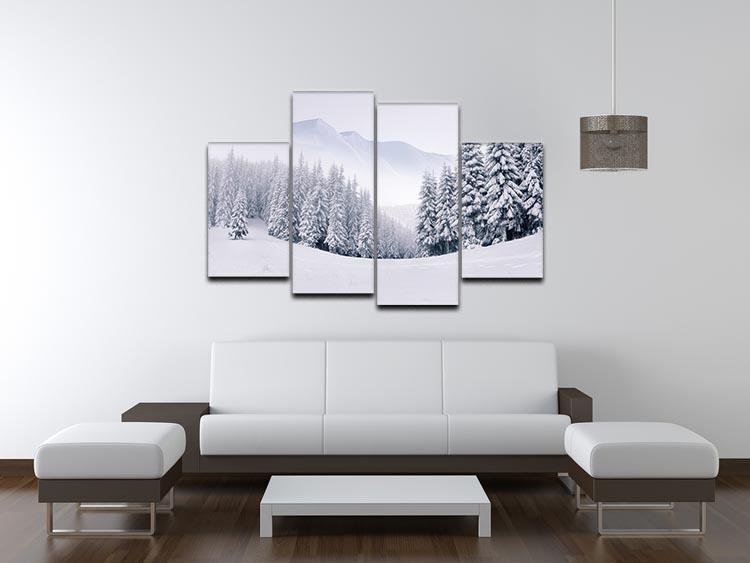 foggy winter landscape 4 Split Panel Canvas  - Canvas Art Rocks - 3