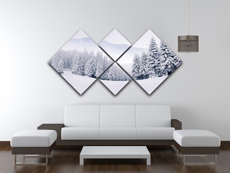 foggy winter landscape 4 Square Multi Panel Canvas  - Canvas Art Rocks - 3